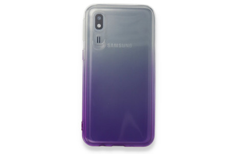 Newface Samsung Galaxy A2 Core Kılıf Lüx Çift Renkli Silikon - Mor