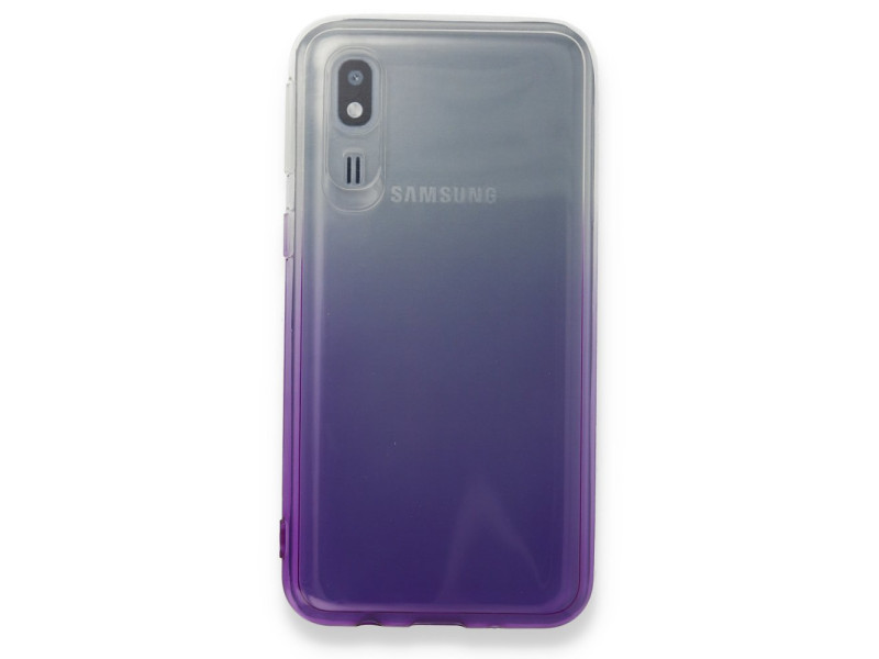 Newface Samsung Galaxy A2 Core Kılıf Lüx Çift Renkli Silikon - Mor