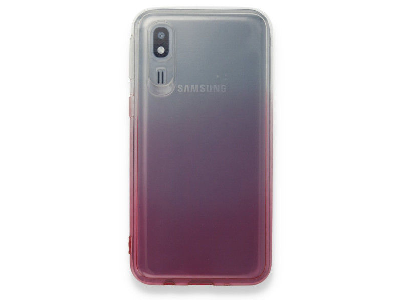 Newface Samsung Galaxy A2 Core Kılıf Lüx Çift Renkli Silikon - Pembe
