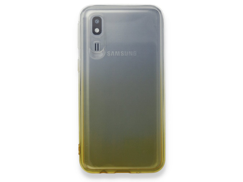 Newface Samsung Galaxy A2 Core Kılıf Lüx Çift Renkli Silikon - Sarı