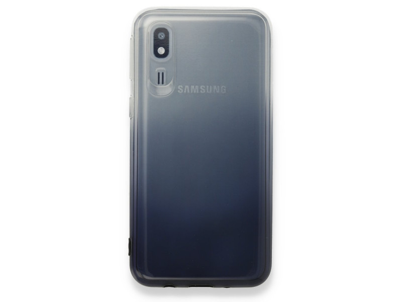 Newface Samsung Galaxy A2 Core Kılıf Lüx Çift Renkli Silikon - Siyah
