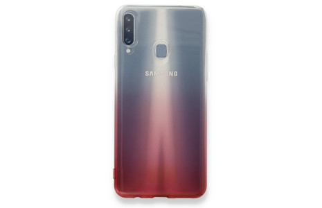 Newface Samsung Galaxy A20S Kılıf Lüx Çift Renkli Silikon - Pembe
