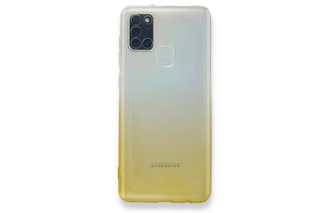 Newface Samsung Galaxy A21S Kılıf Lüx Çift Renkli Silikon - Sarı