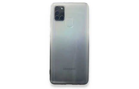 Newface Samsung Galaxy A21S Kılıf Lüx Çift Renkli Silikon - Siyah