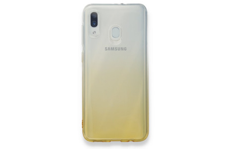 Newface Samsung Galaxy A20 Kılıf Lüx Çift Renkli Silikon - Sarı