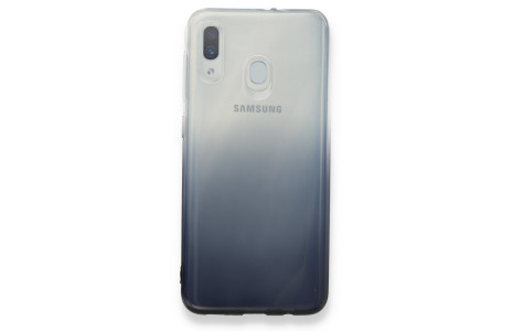Newface Samsung Galaxy A20 Kılıf Lüx Çift Renkli Silikon - Siyah