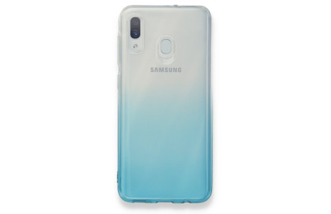 Newface Samsung Galaxy A20 Kılıf Lüx Çift Renkli Silikon - Turkuaz