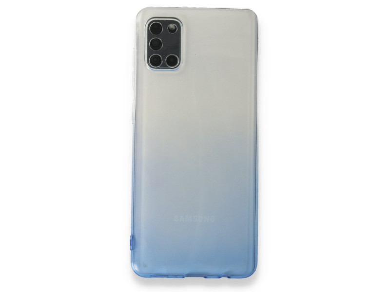 Newface Samsung Galaxy A31 Kılıf Lüx Çift Renkli Silikon - Mavi