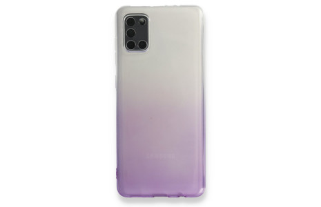 Newface Samsung Galaxy A31 Kılıf Lüx Çift Renkli Silikon - Mor