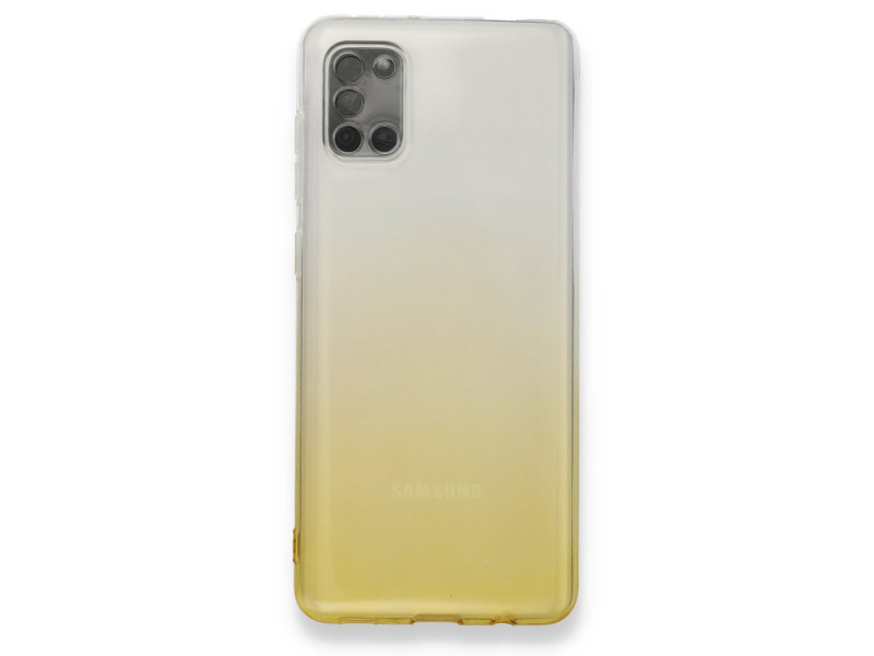Newface Samsung Galaxy A31 Kılıf Lüx Çift Renkli Silikon - Sarı