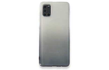 Newface Samsung Galaxy A31 Kılıf Lüx Çift Renkli Silikon - Siyah