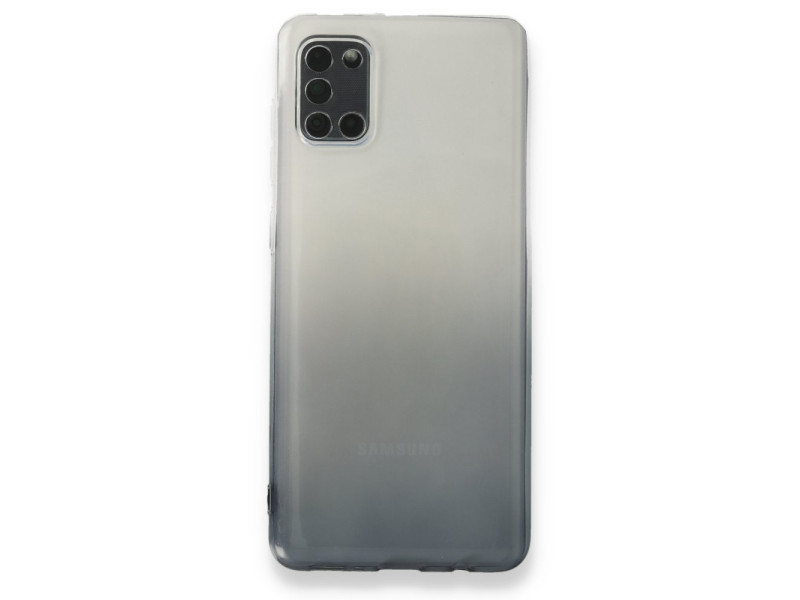 Newface Samsung Galaxy A31 Kılıf Lüx Çift Renkli Silikon - Siyah