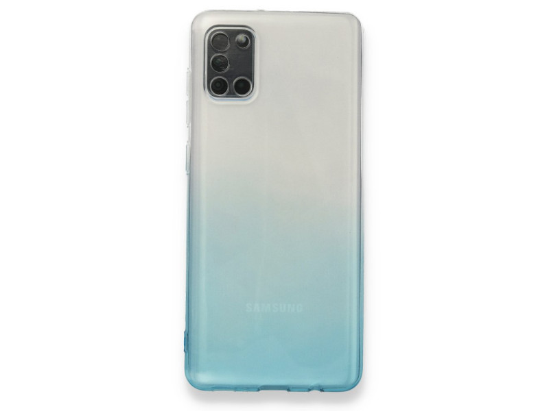 Newface Samsung Galaxy A31 Kılıf Lüx Çift Renkli Silikon - Turkuaz