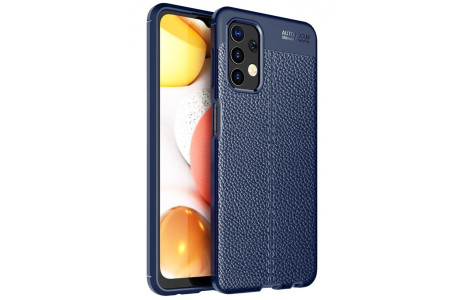 Newface Samsung Galaxy A32 5G Kılıf Focus Derili Silikon - Lacivert