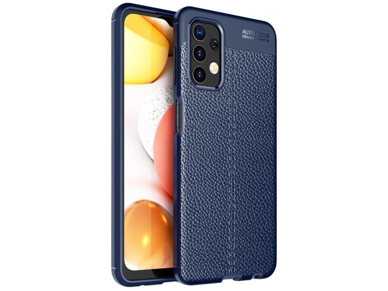 Newface Samsung Galaxy A32 5G Kılıf Focus Derili Silikon - Lacivert