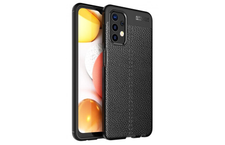 Newface Samsung Galaxy A32 5G Kılıf Focus Derili Silikon - Siyah