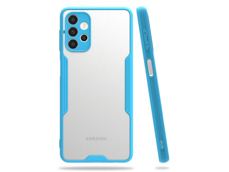 Newface Samsung Galaxy A32 5G Kılıf Platin Silikon - Mavi