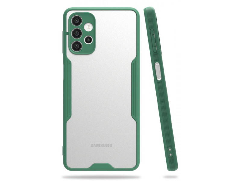 Newface Samsung Galaxy A32 5G Kılıf Platin Silikon - Yeşil
