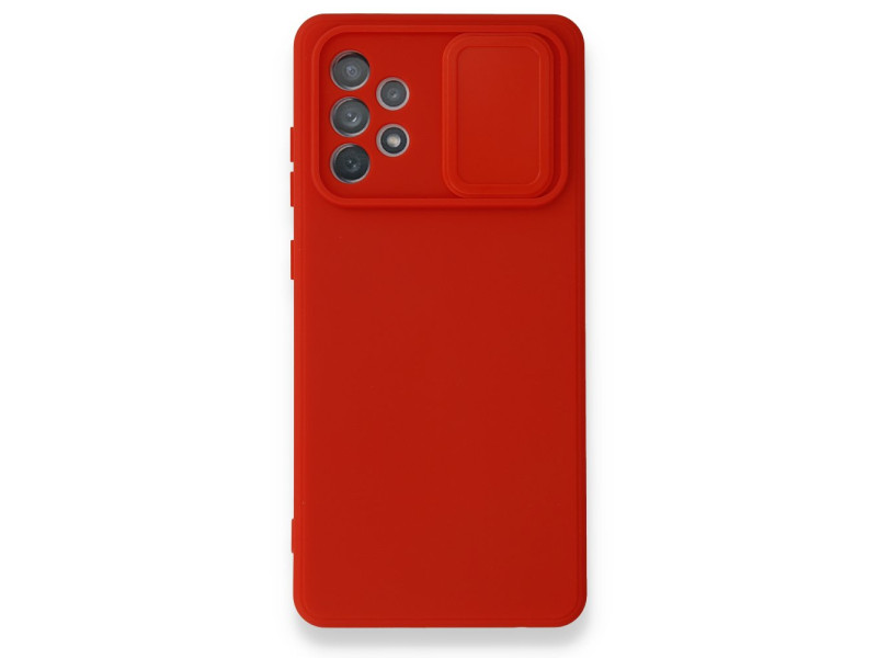Newface Samsung Galaxy A52 Kılıf Color Lens Silikon - Kırmızı