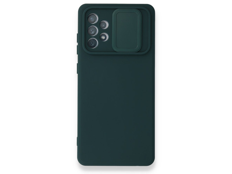 Newface Samsung Galaxy A52 Kılıf Color Lens Silikon - Yeşil