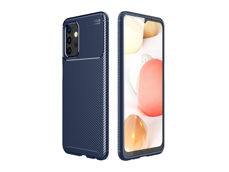 Newface Samsung Galaxy A32 Kılıf Focus Karbon Silikon - Lacivert