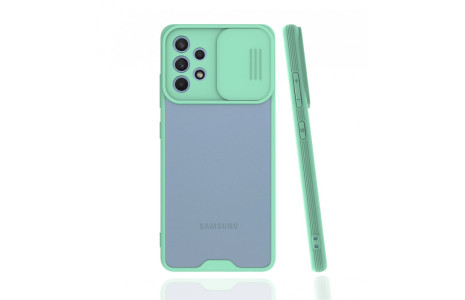 Newface Samsung Galaxy A32 Kılıf Platin Kamera Koruma Silikon - Açık Yeşil