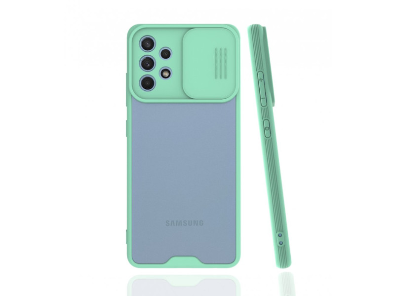Newface Samsung Galaxy A32 Kılıf Platin Kamera Koruma Silikon - Açık Yeşil