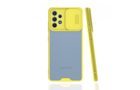 Newface Samsung Galaxy A32 Kılıf Platin Kamera Koruma Silikon - Sarı