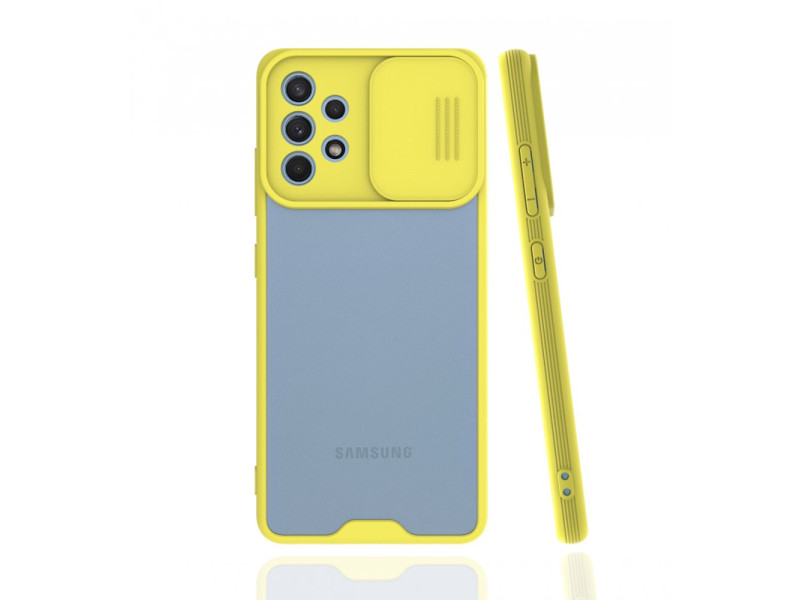 Newface Samsung Galaxy A32 Kılıf Platin Kamera Koruma Silikon - Sarı