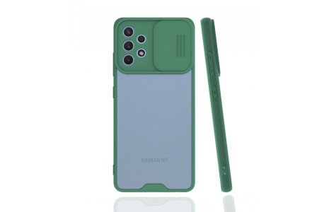 Newface Samsung Galaxy A32 Kılıf Platin Kamera Koruma Silikon - Yeşil