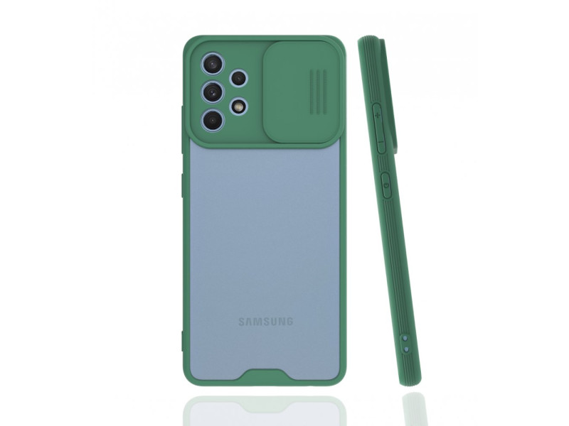 Newface Samsung Galaxy A32 Kılıf Platin Kamera Koruma Silikon - Yeşil