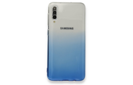 Newface Samsung Galaxy A30S Kılıf Lüx Çift Renkli Silikon - Mavi