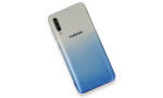 Newface Samsung Galaxy A50S Kılıf Lüx Çift Renkli Silikon - Mavi