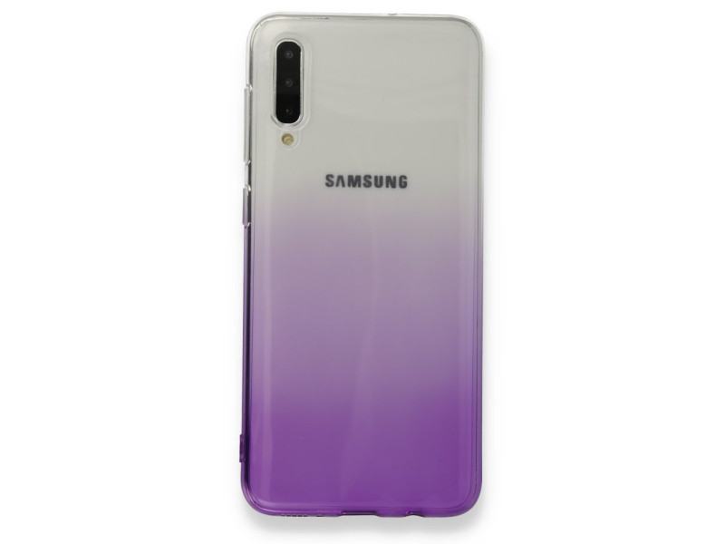Newface Samsung Galaxy A50S Kılıf Lüx Çift Renkli Silikon - Mor