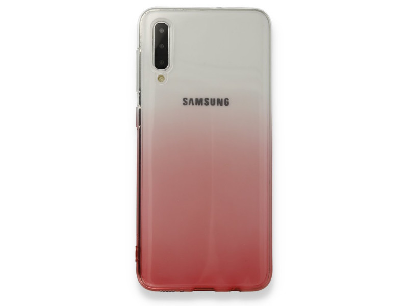 Newface Samsung Galaxy A50S Kılıf Lüx Çift Renkli Silikon - Pembe