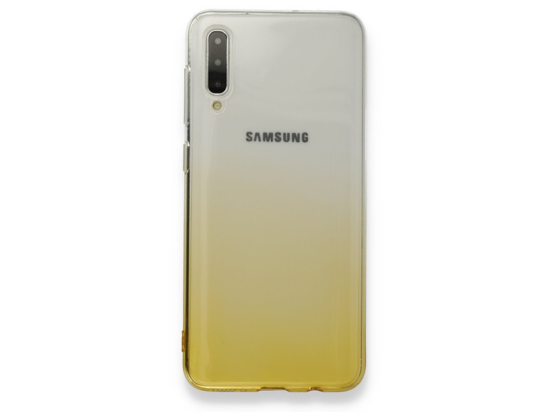 Newface Samsung Galaxy A50S Kılıf Lüx Çift Renkli Silikon - Sarı