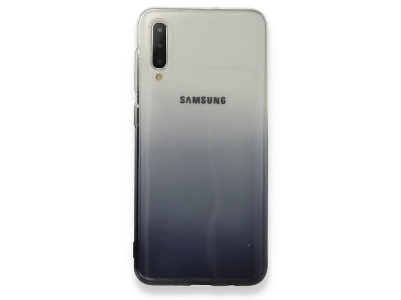 Newface Samsung Galaxy A30S Kılıf Lüx Çift Renkli Silikon - Siyah