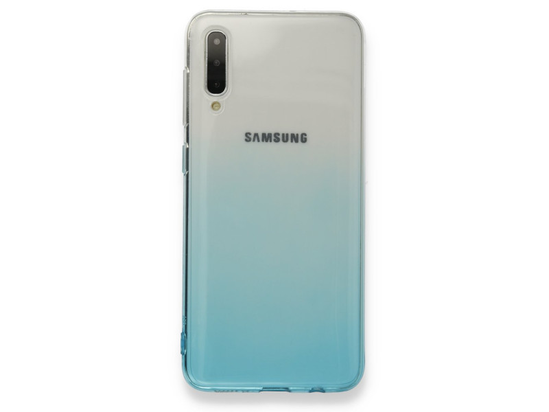 Newface Samsung Galaxy A50S Kılıf Lüx Çift Renkli Silikon - Turkuaz