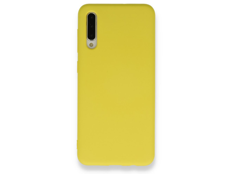 Newface Samsung Galaxy A50S Kılıf Nano içi Kadife Silikon - Sarı