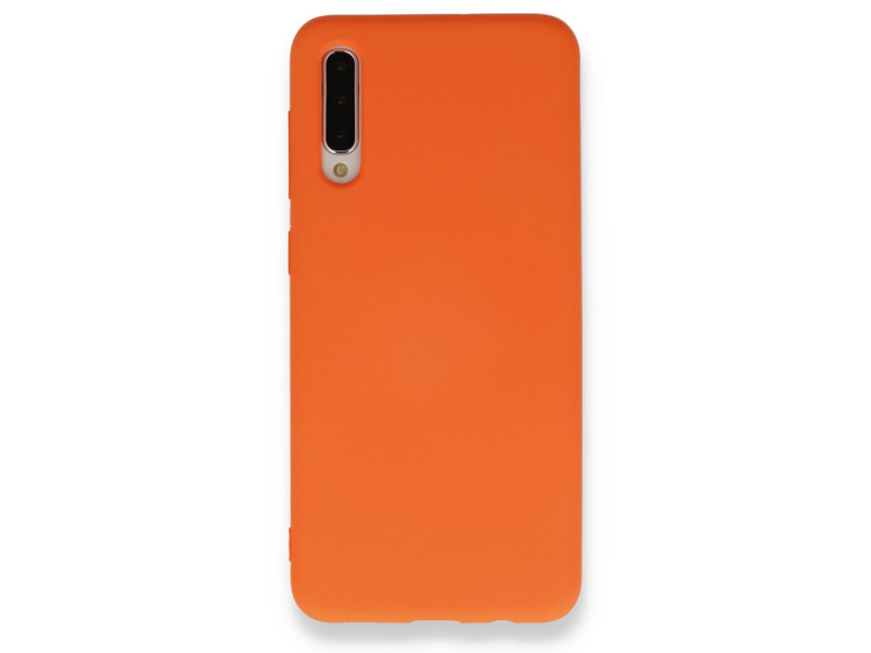 Newface Samsung Galaxy A50S Kılıf Nano içi Kadife Silikon - Turuncu