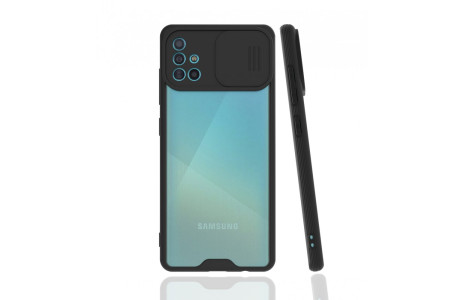Newface Samsung Galaxy A51 Kılıf Platin Kamera Koruma Silikon - Siyah
