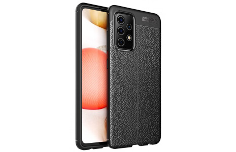 Newface Samsung Galaxy A52 Kılıf Focus Derili Silikon - Siyah