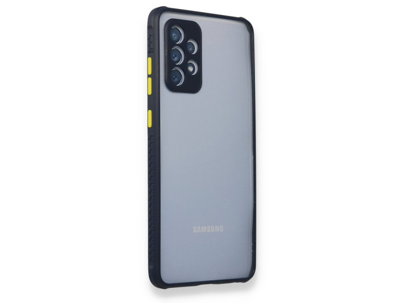 Newface Samsung Galaxy A52 Kılıf Miami Şeffaf Silikon - Lacivert