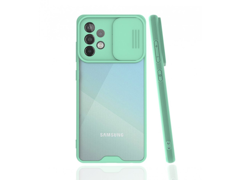 Newface Samsung Galaxy A52 Kılıf Platin Kamera Koruma Silikon - Açık Yeşil