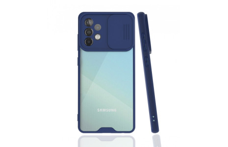 Newface Samsung Galaxy A52 Kılıf Platin Kamera Koruma Silikon - Lacivert
