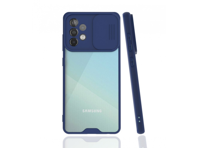 Newface Samsung Galaxy A52 Kılıf Platin Kamera Koruma Silikon - Lacivert