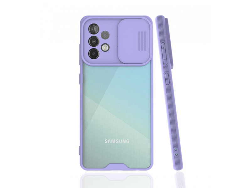 Newface Samsung Galaxy A52 Kılıf Platin Kamera Koruma Silikon - Lila