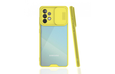 Newface Samsung Galaxy A52 Kılıf Platin Kamera Koruma Silikon - Sarı