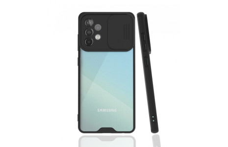 Newface Samsung Galaxy A52 Kılıf Platin Kamera Koruma Silikon - Siyah