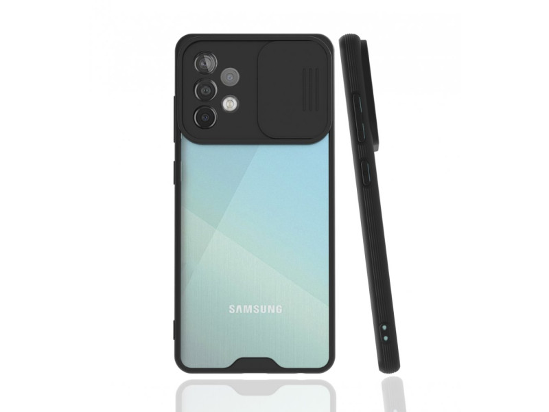 Newface Samsung Galaxy A52 Kılıf Platin Kamera Koruma Silikon - Siyah